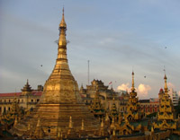 Sule Paya, a Buddhist temple in Yangon, Myanmar